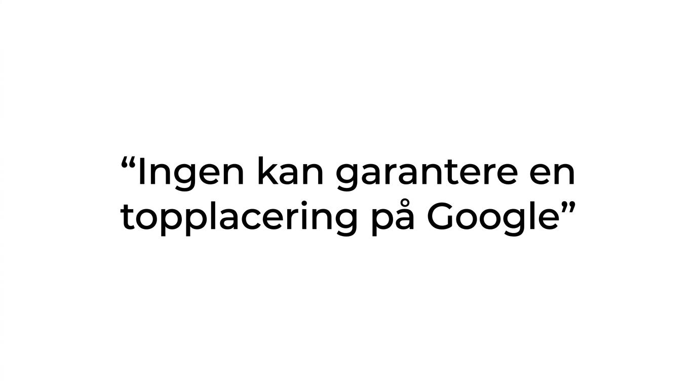 Citatfremhævning med budskabet om, at prognoser kan bruges, men garantier om førsteplads er et advarselstegn.