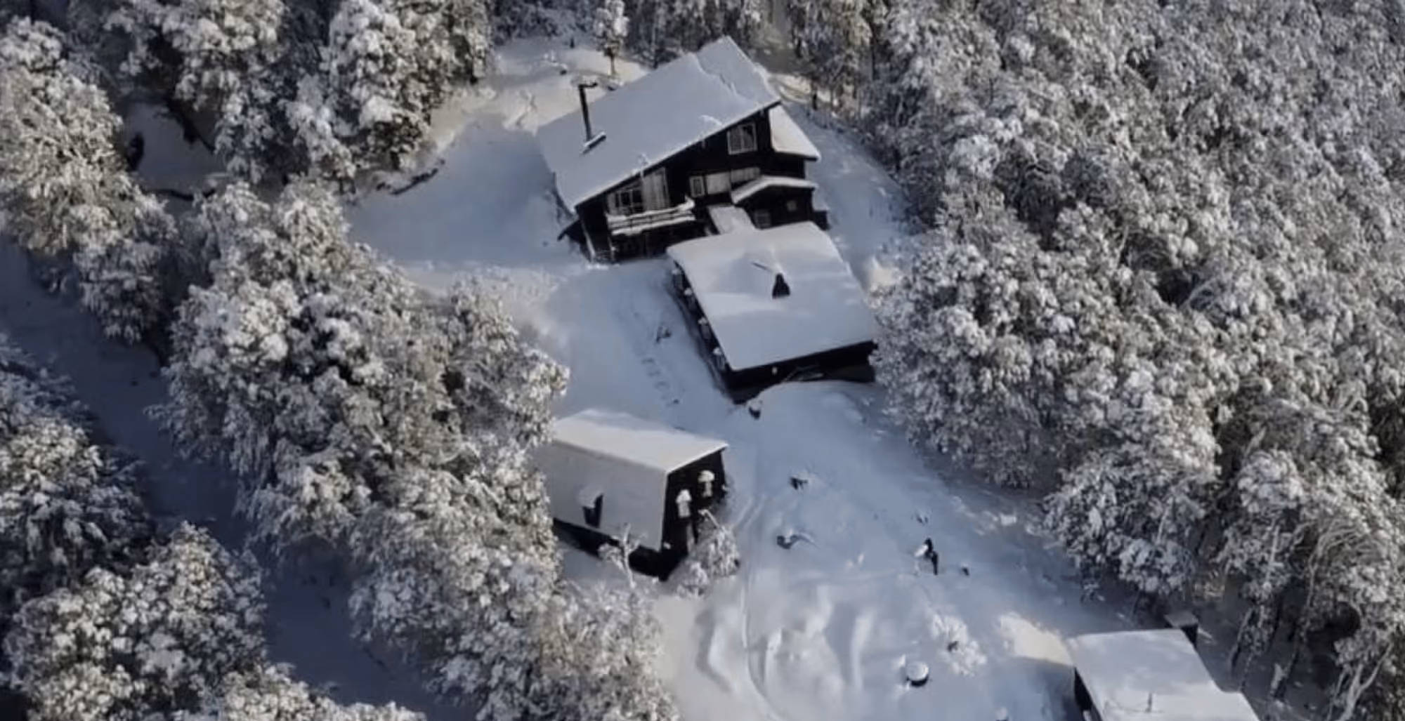 Birds eye view of Craigieburn lodges in Canterbury New Zealand.