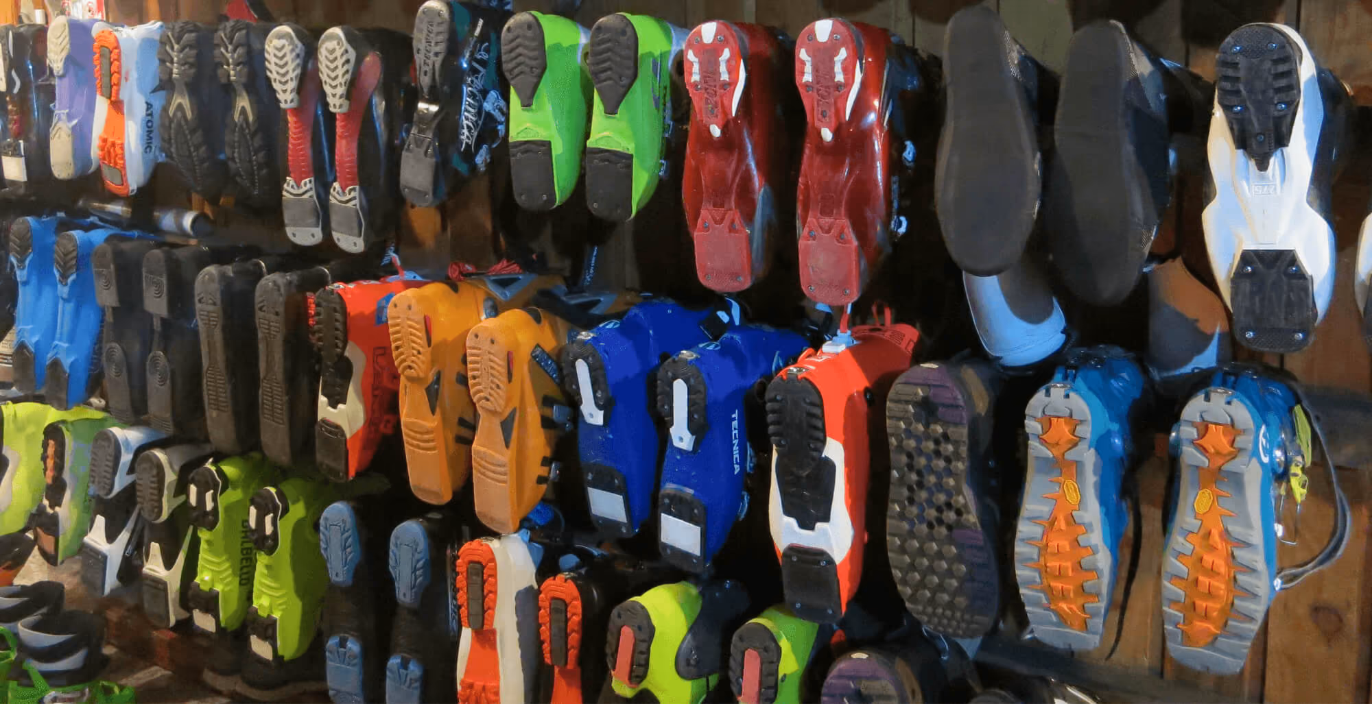 Ski boots drying in the Craigieburn boiler room in our lodge.