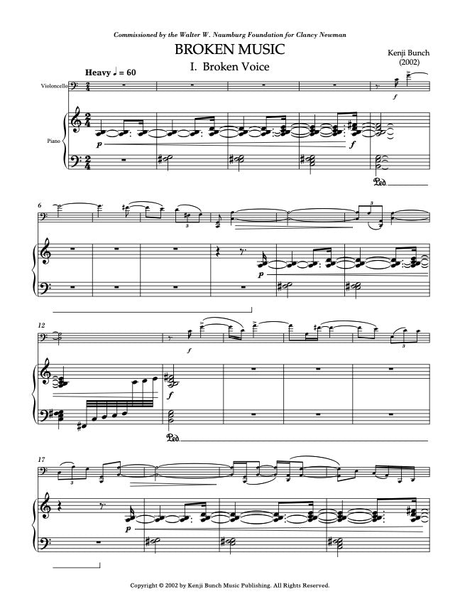 Kenji Bunch: Broken Music — score preview