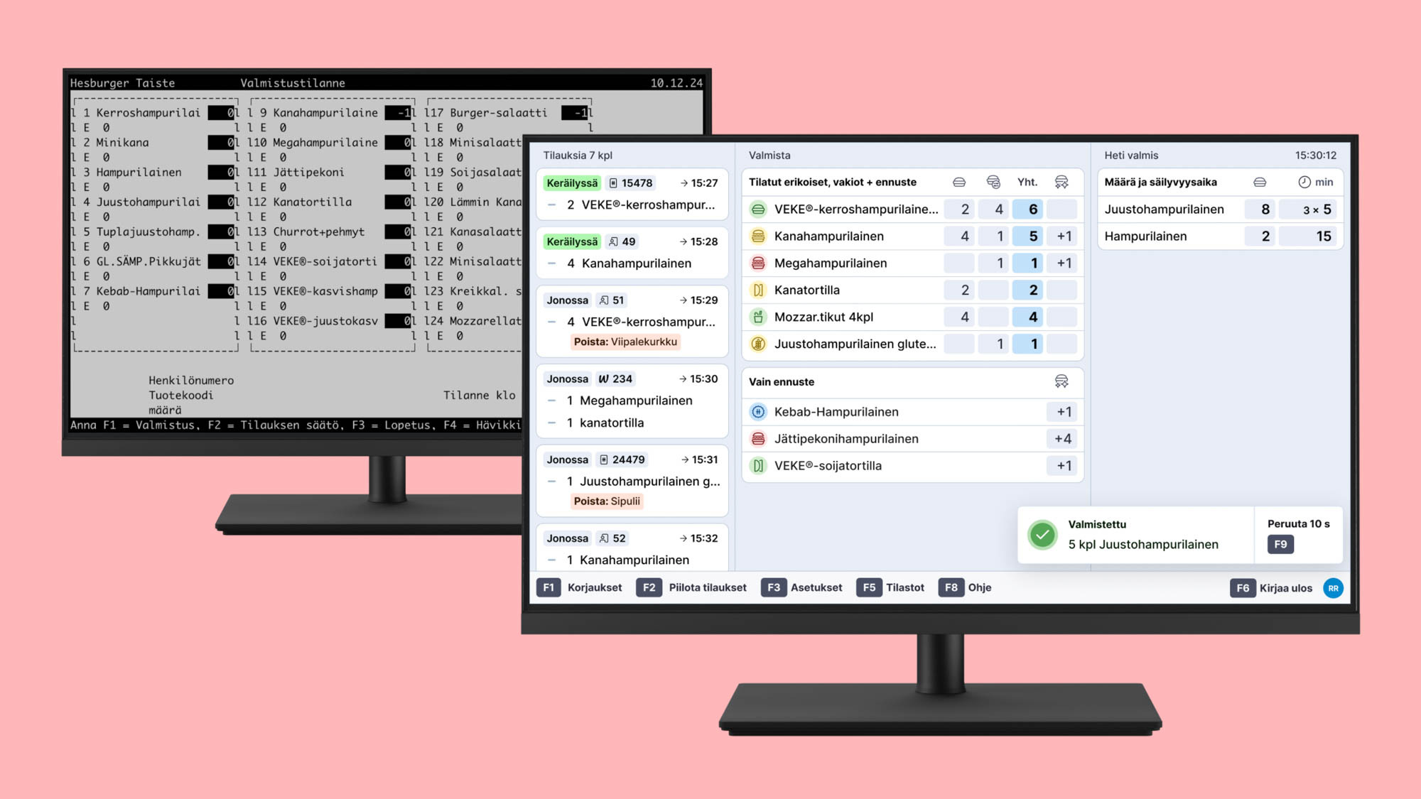 Old and new system side by side.