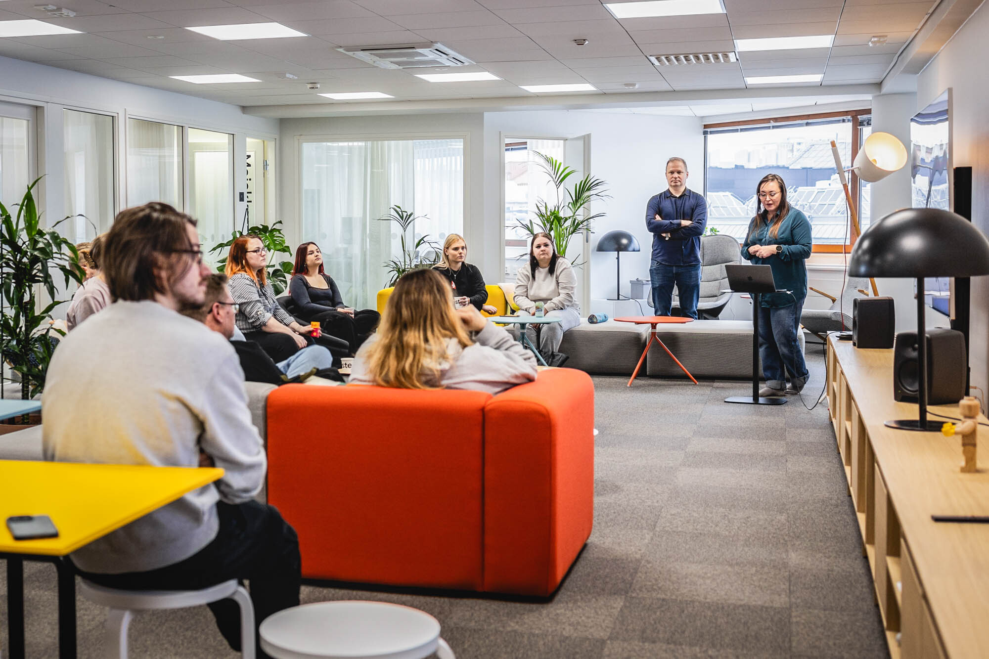People gathered to a workshop.