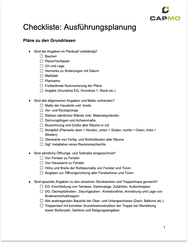 Ausfuehrungsplanung Checkliste