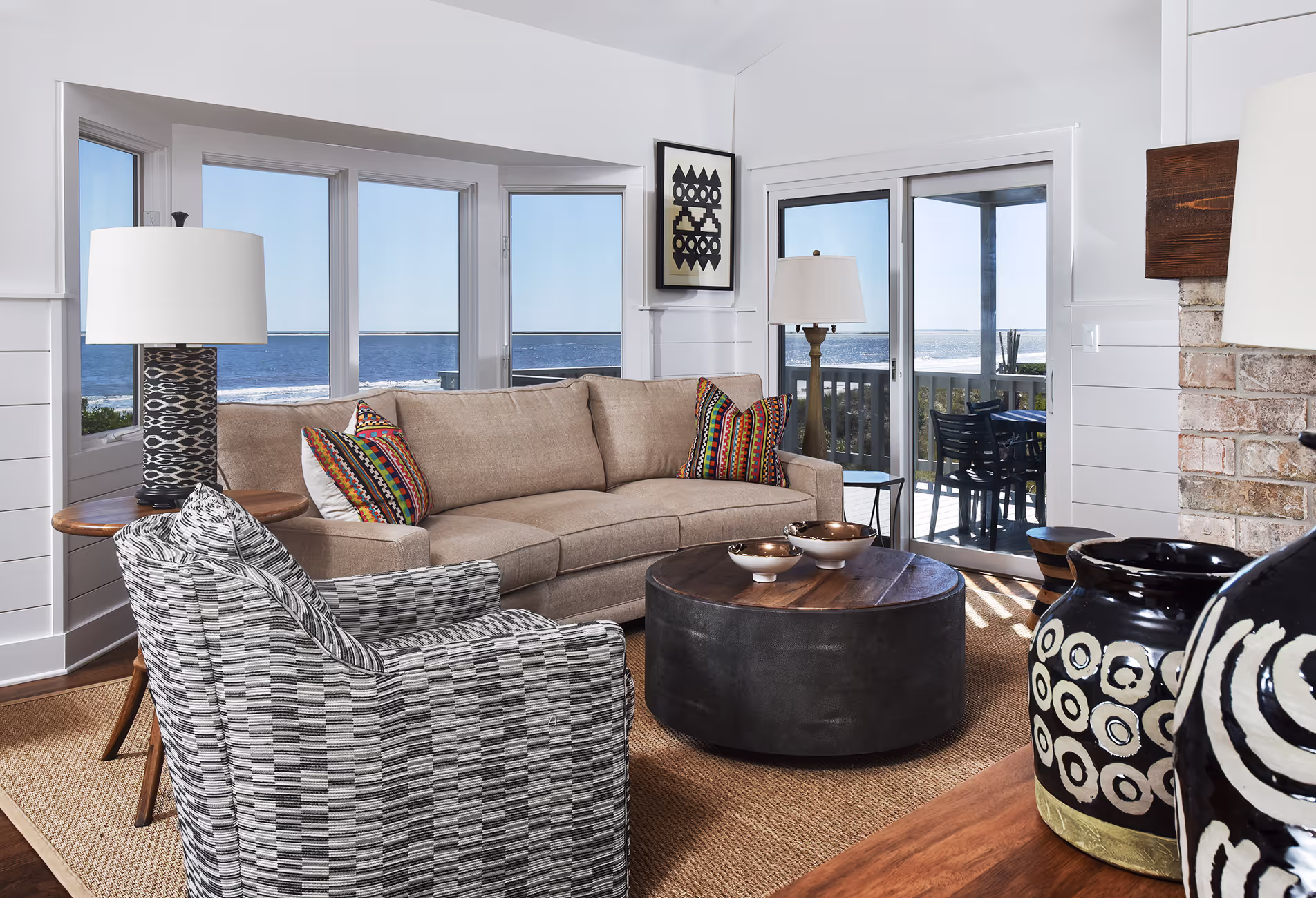 Living room with coastal interior design