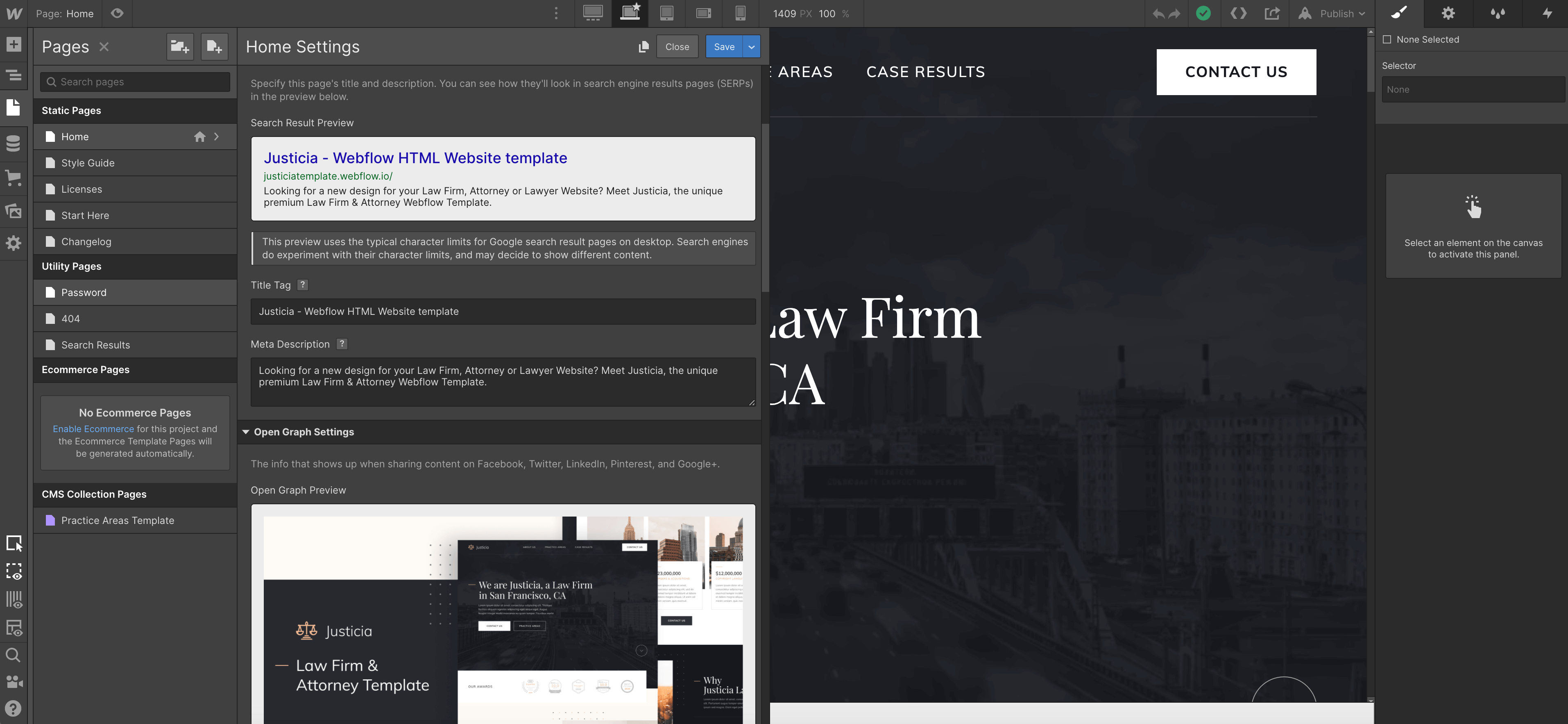SEO - Justicia Webflow Template