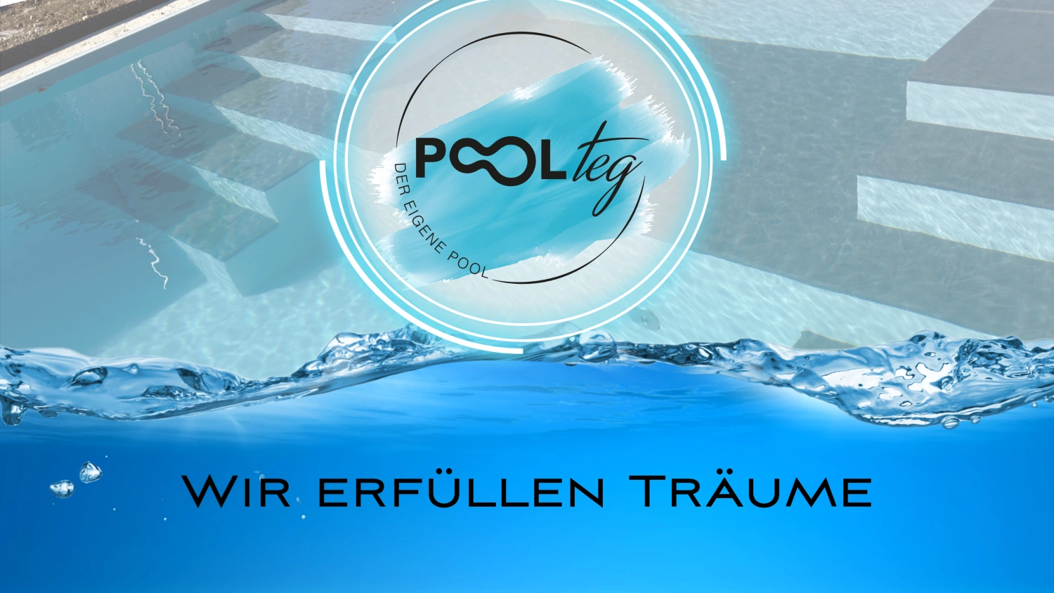Moderner Pool mit Überlauf von Poolteg in Oberschwaben