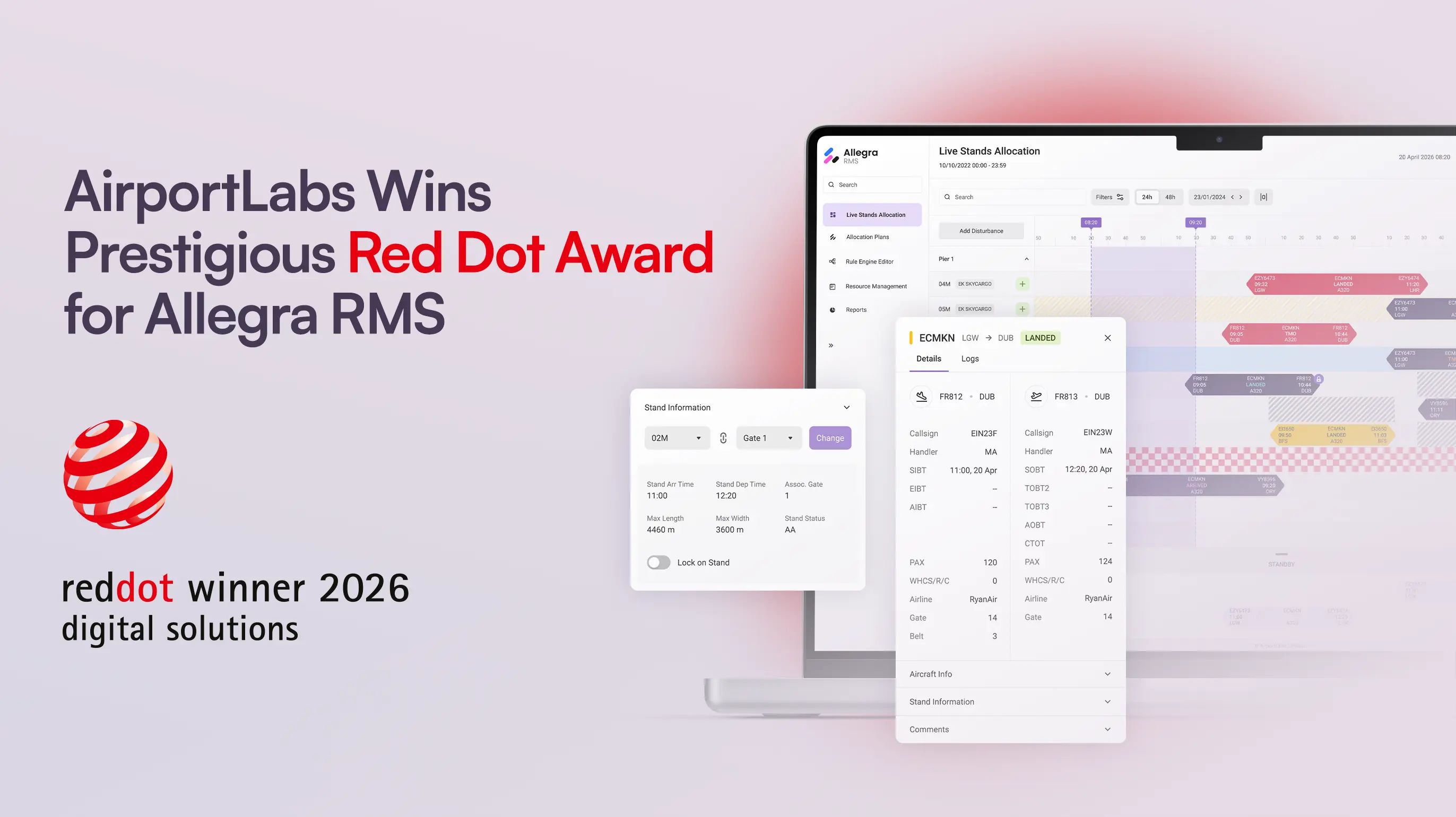 AirportLabs wins prestigious Red Dot Award for Allegra RMS