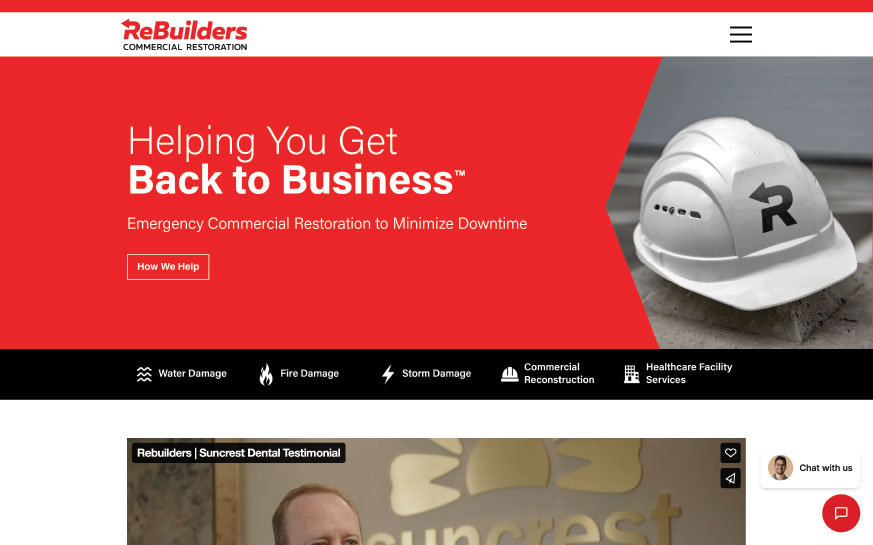 ReBuilders website homepage