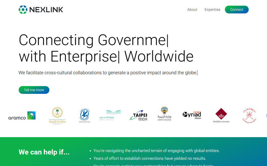 Nexlink website screenshot