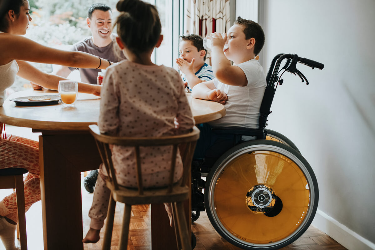 family around a table
