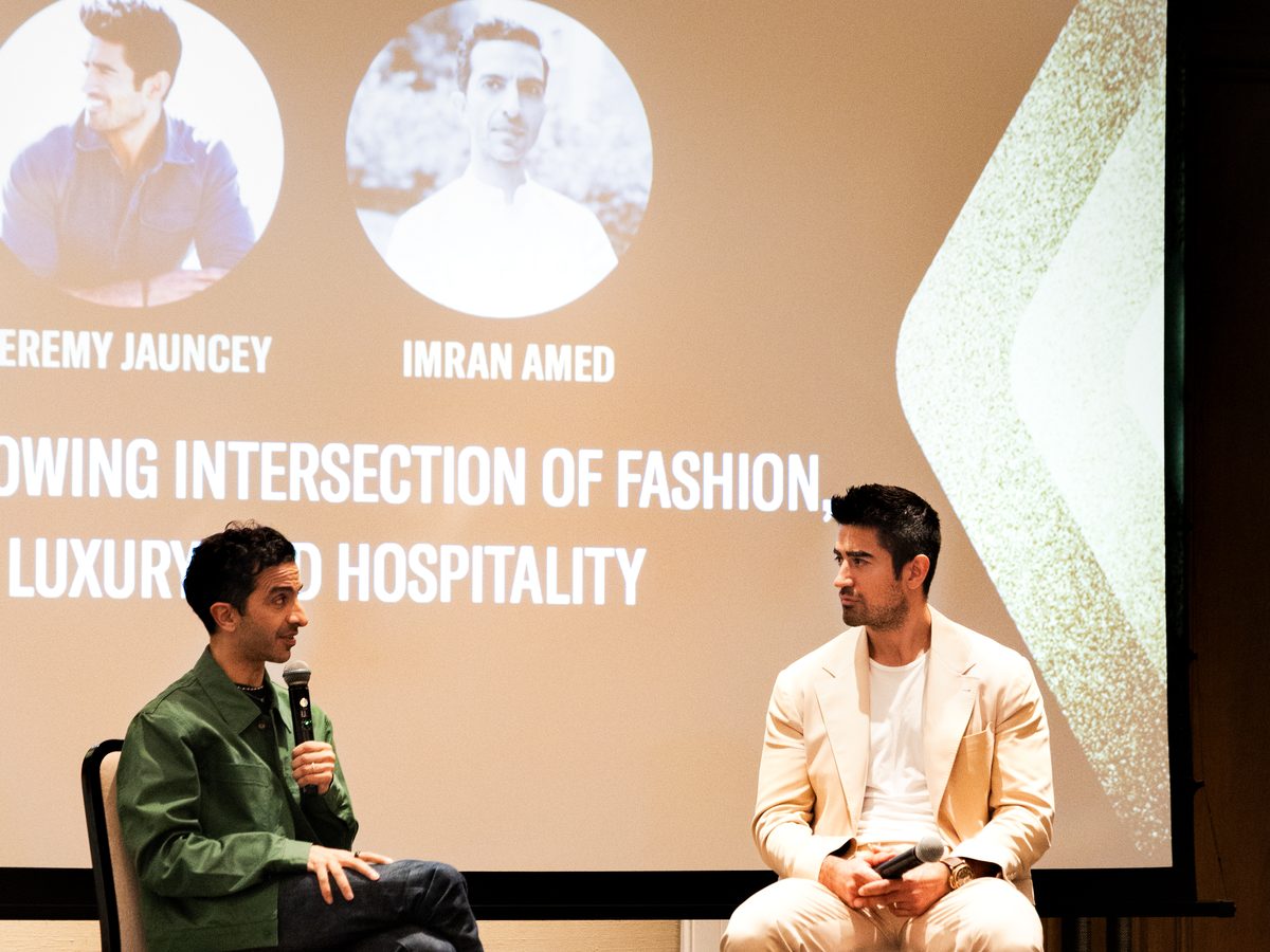 Two speakers in conversation on stage at a previous Tatler Best industry talk