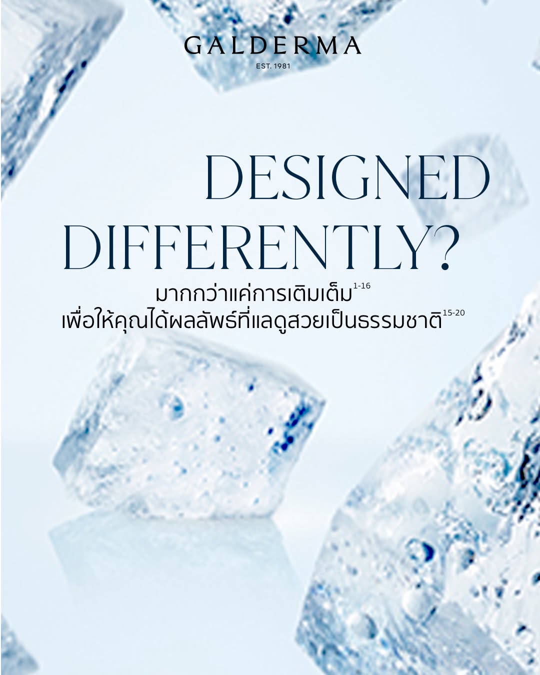 ภาพแนวคิด Designed Differently ของ NASHA® & OBT™ Dermal Filler ที่ออกแบบเนื้อ HA แตกต่างกันเพื่อผลลัพธ์ที่ดูเป็นธรรมชาติ