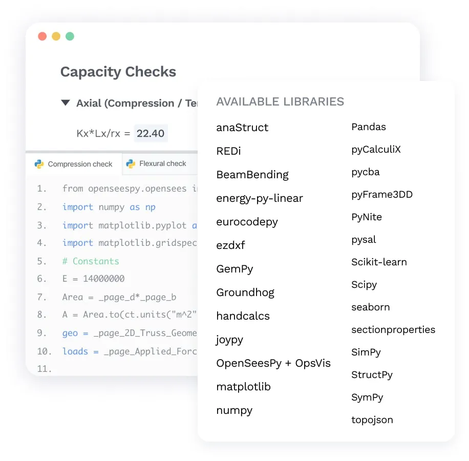 CalcTree comes with many pre-installed Python libraries.