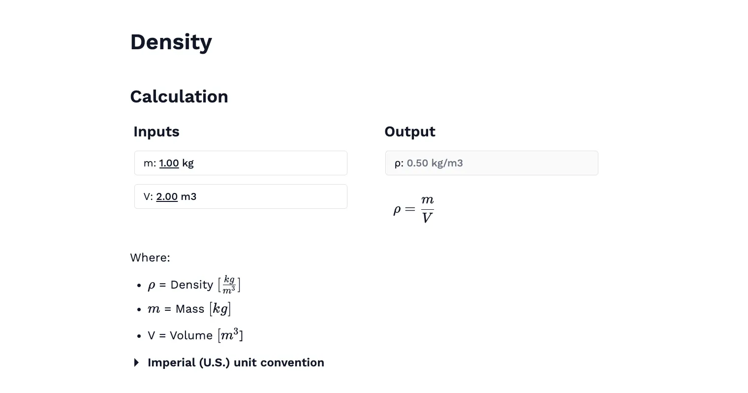 Density, Specific Weight Calculator & Specific Gravity Calculator