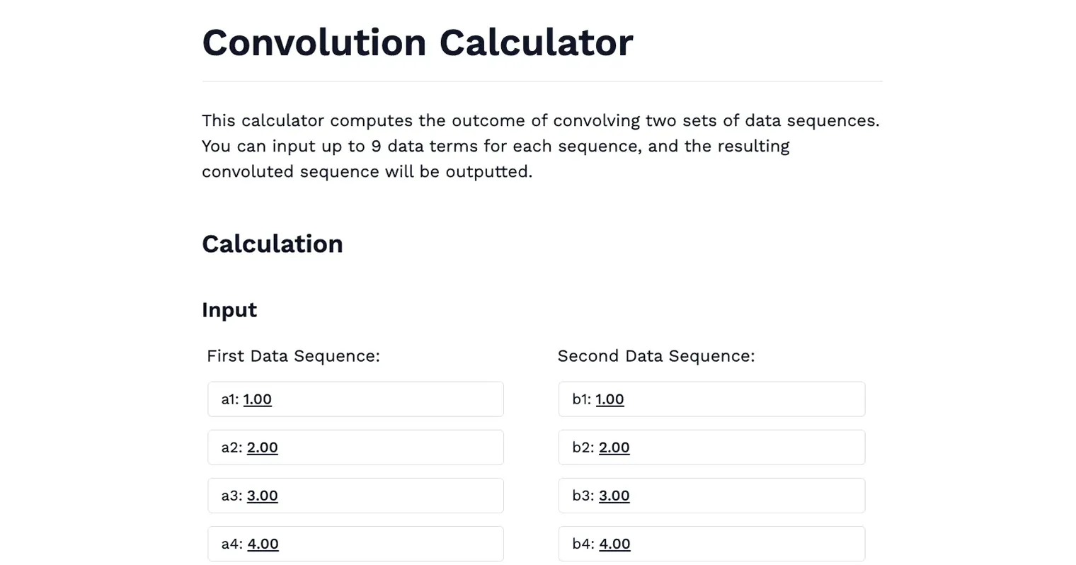 Convolution Calculator