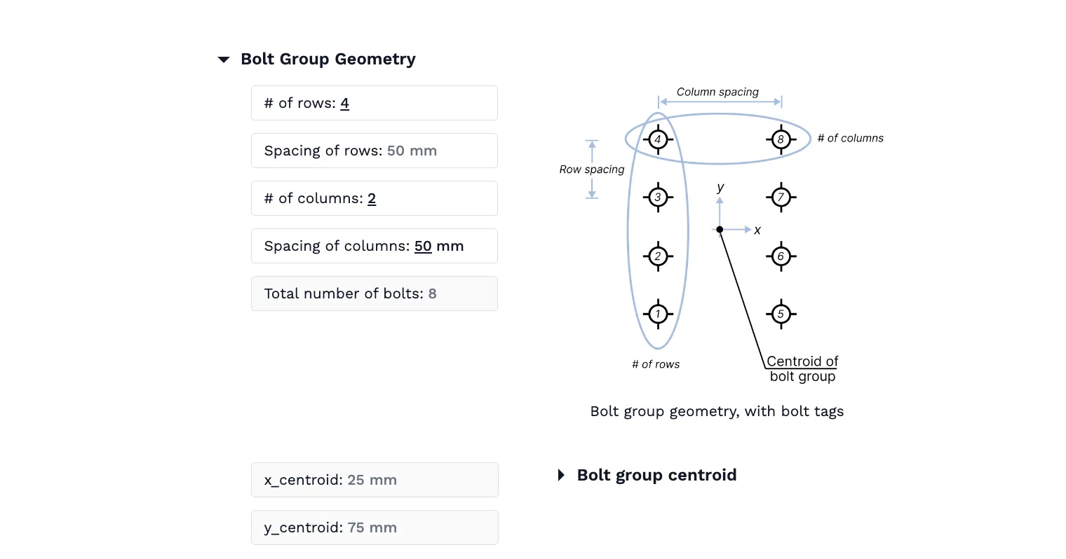 Bolt Group Analysis to AS 4100-2020