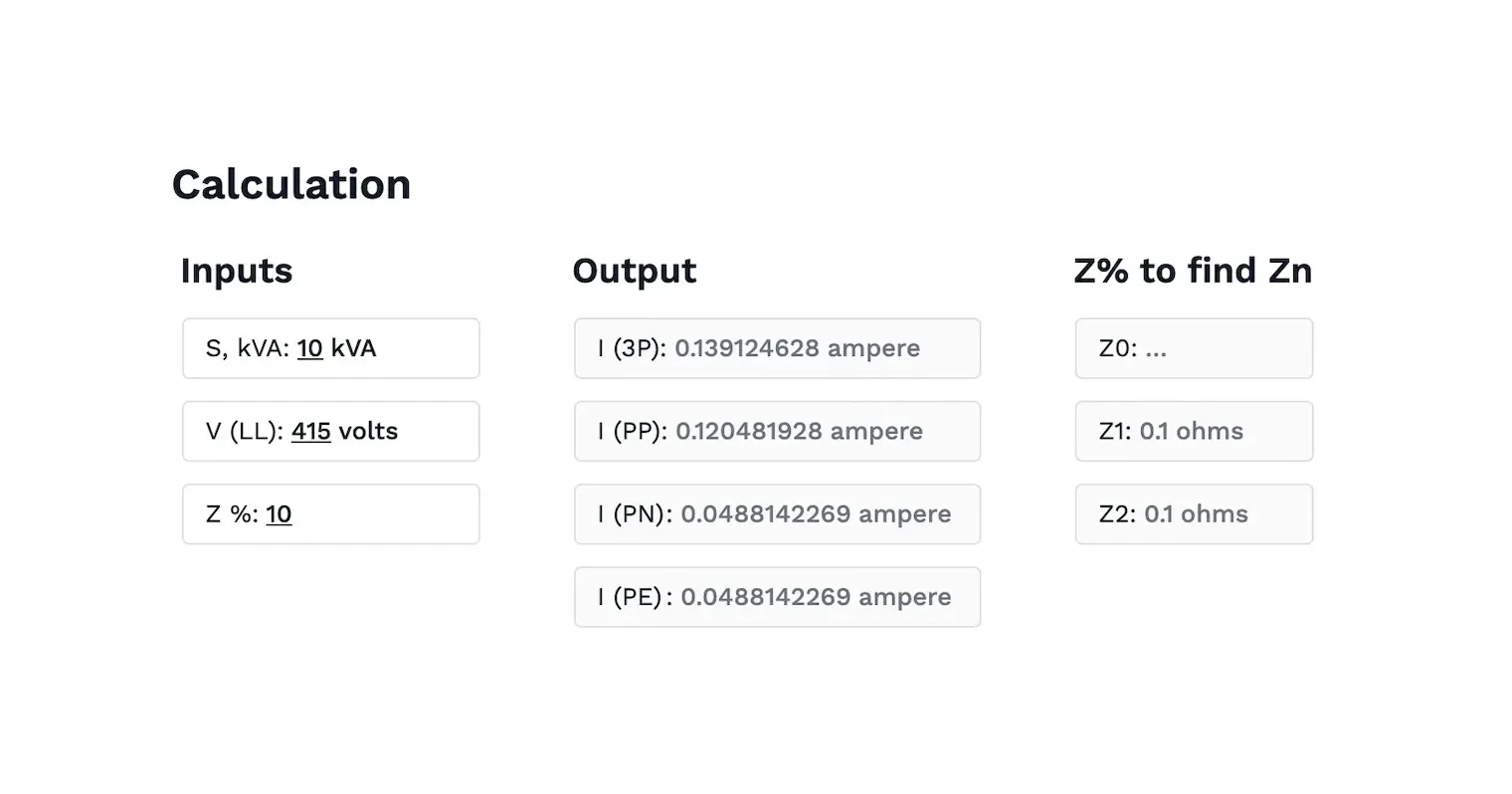 Transformer Short Circuit Calculator