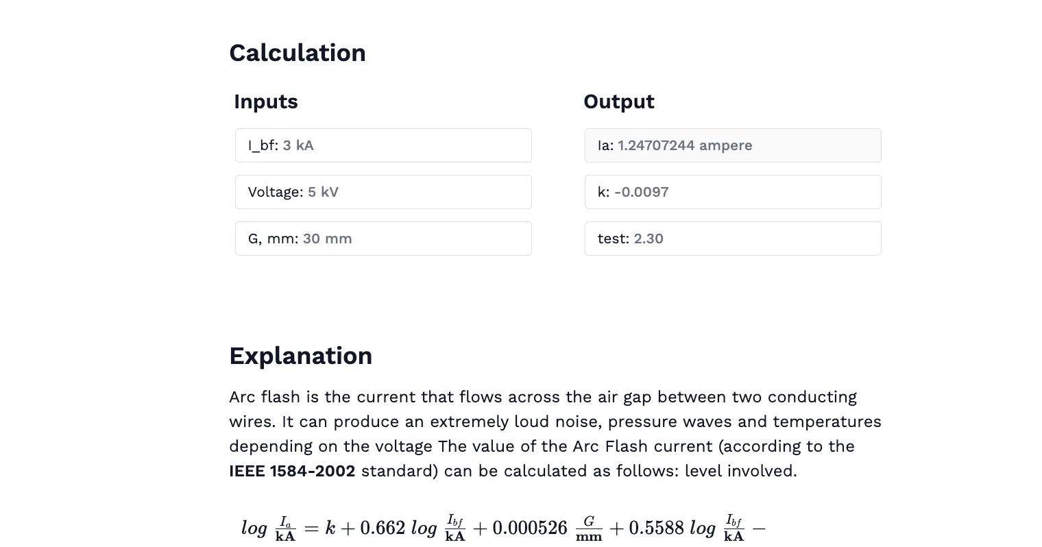 Arc Flash Calculator