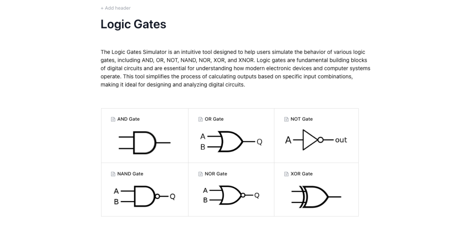 Logic Gates Calculator
