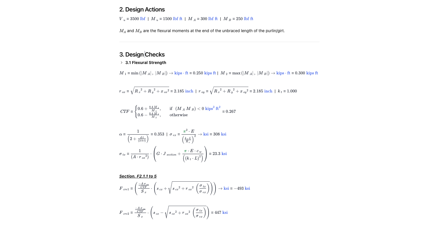 Purlin & GIrt Design Calculator