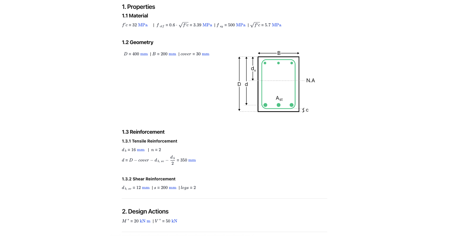 Concrete Beam Design to AS 3600