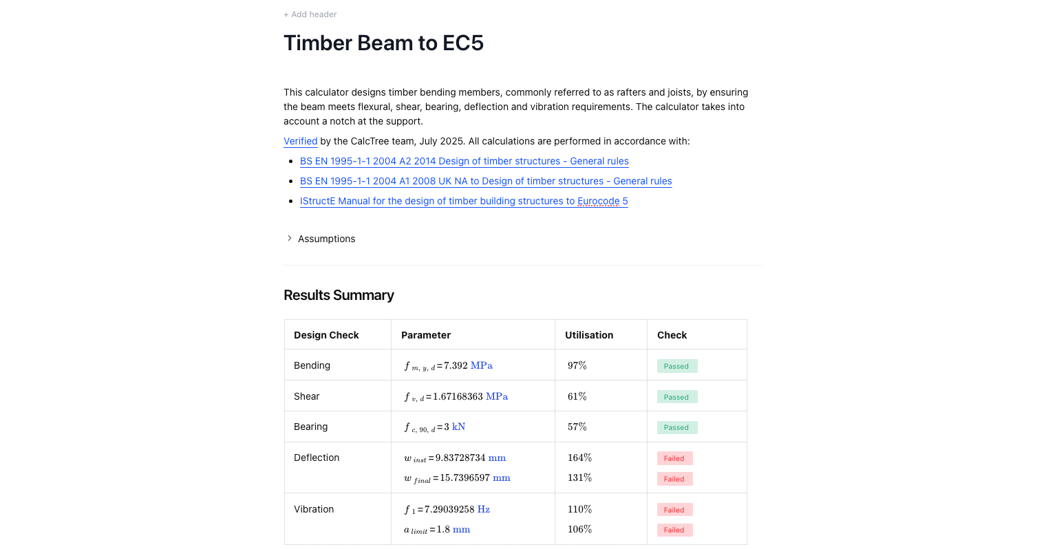 Timber Beam Design to Eurocode 5 (EC5)