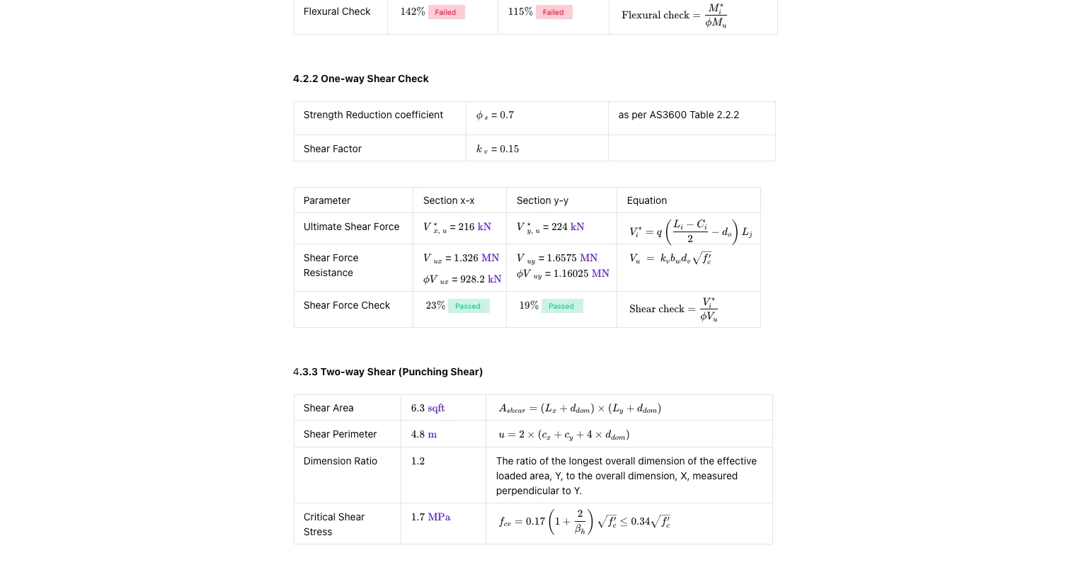 Concrete Rectangular Footing Design to AS 3600-2018