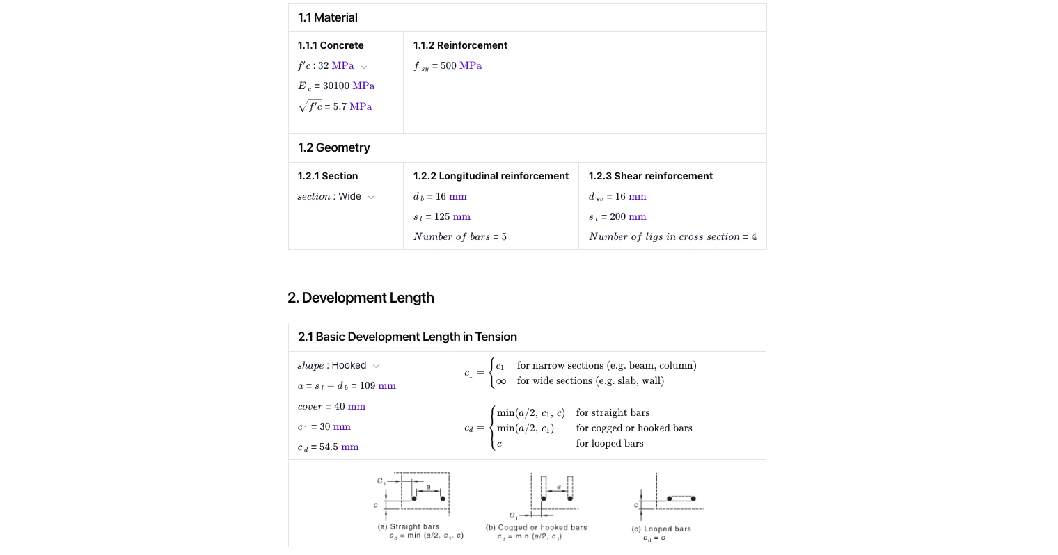Reinforcement Development Length Calculator to AS 3600:2018