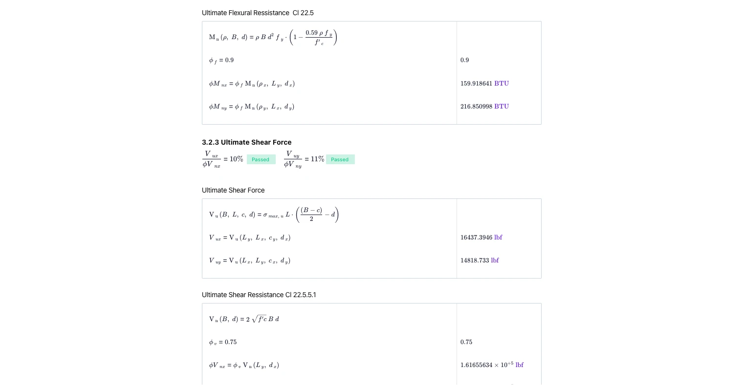 Concrete Pad Footing to ACI 318-19
