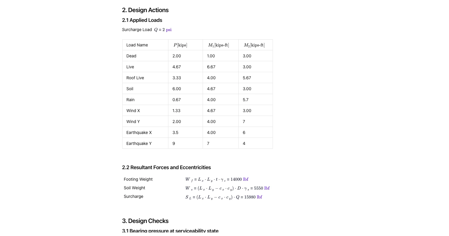 Concrete Pad Footing to ACI 318-19