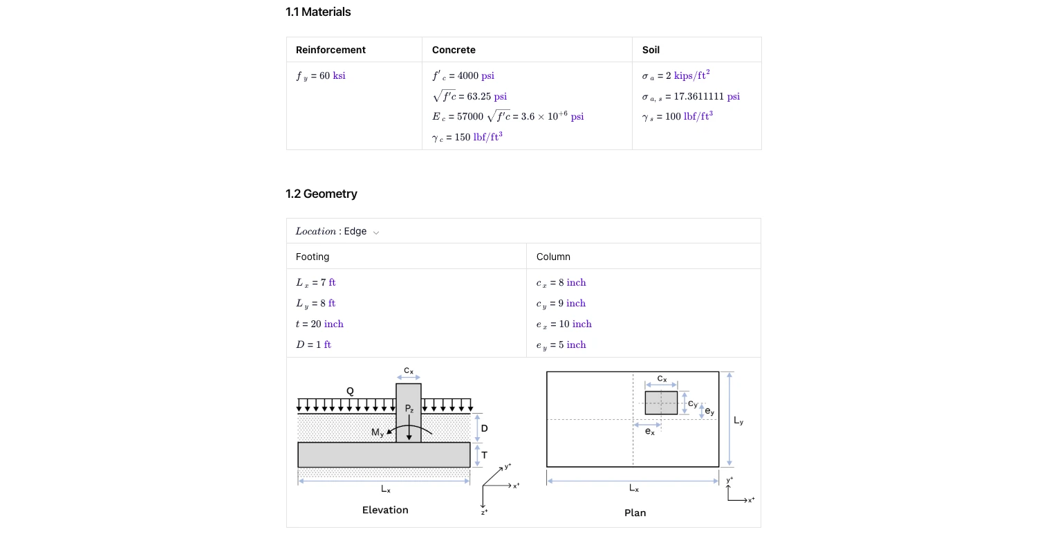Concrete Pad Footing to ACI 318-19