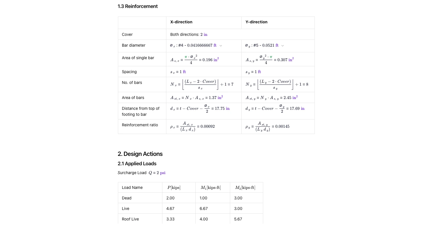 Concrete Pad Footing to ACI 318-19