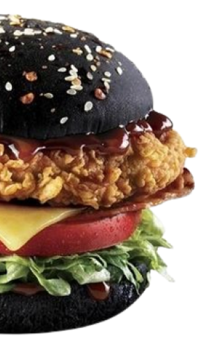 left side black bun burger