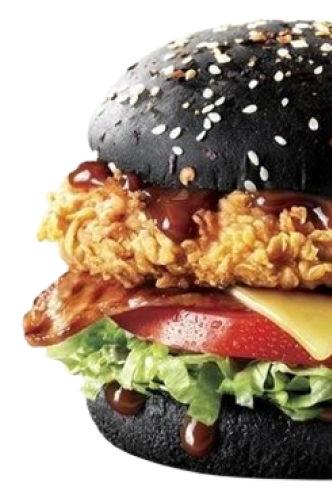 right side black bun burger