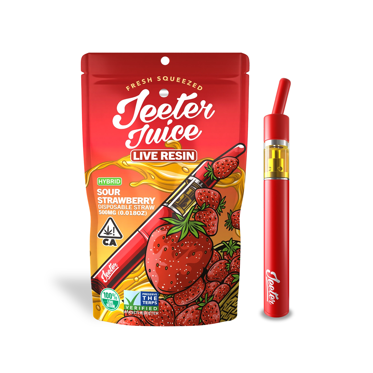 Original Jeeter Juice Live Resin 0.5G straw and packaging, discontinued in 2023