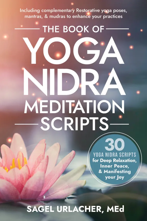 The front cover of the Book of Yoga Nidra Meditation Scripts