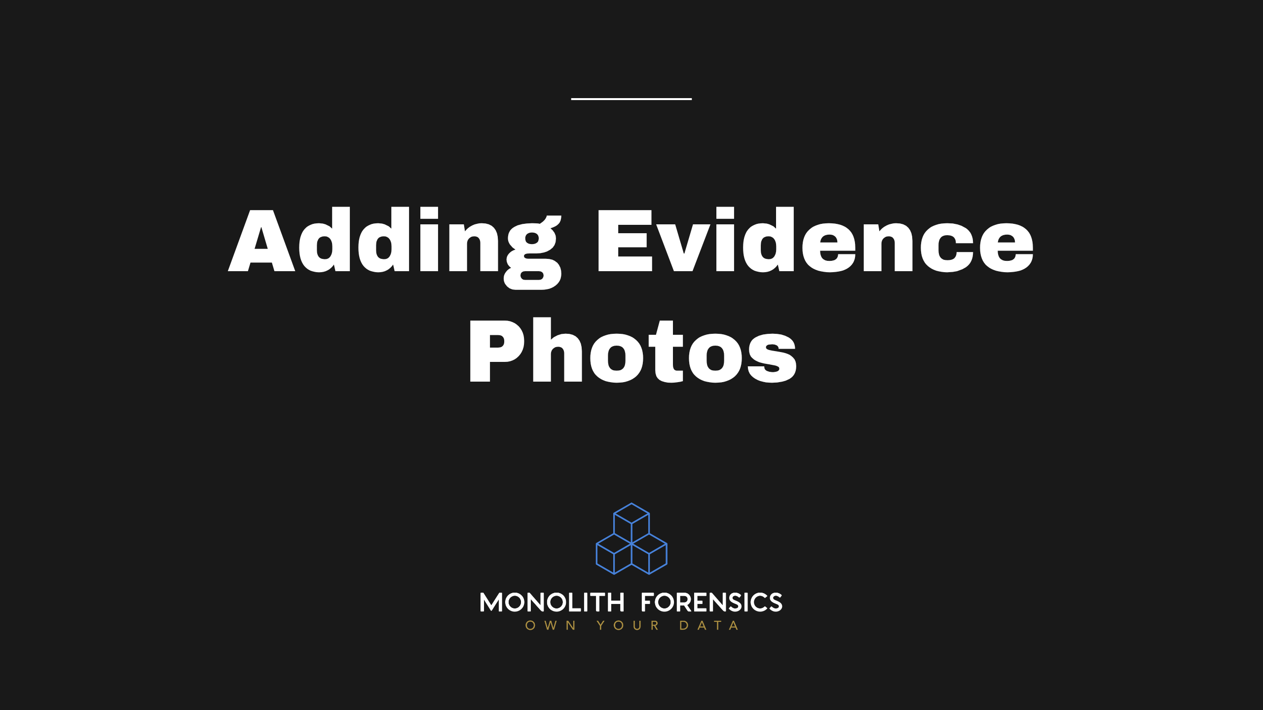Adding Evidence Photos in Monolith