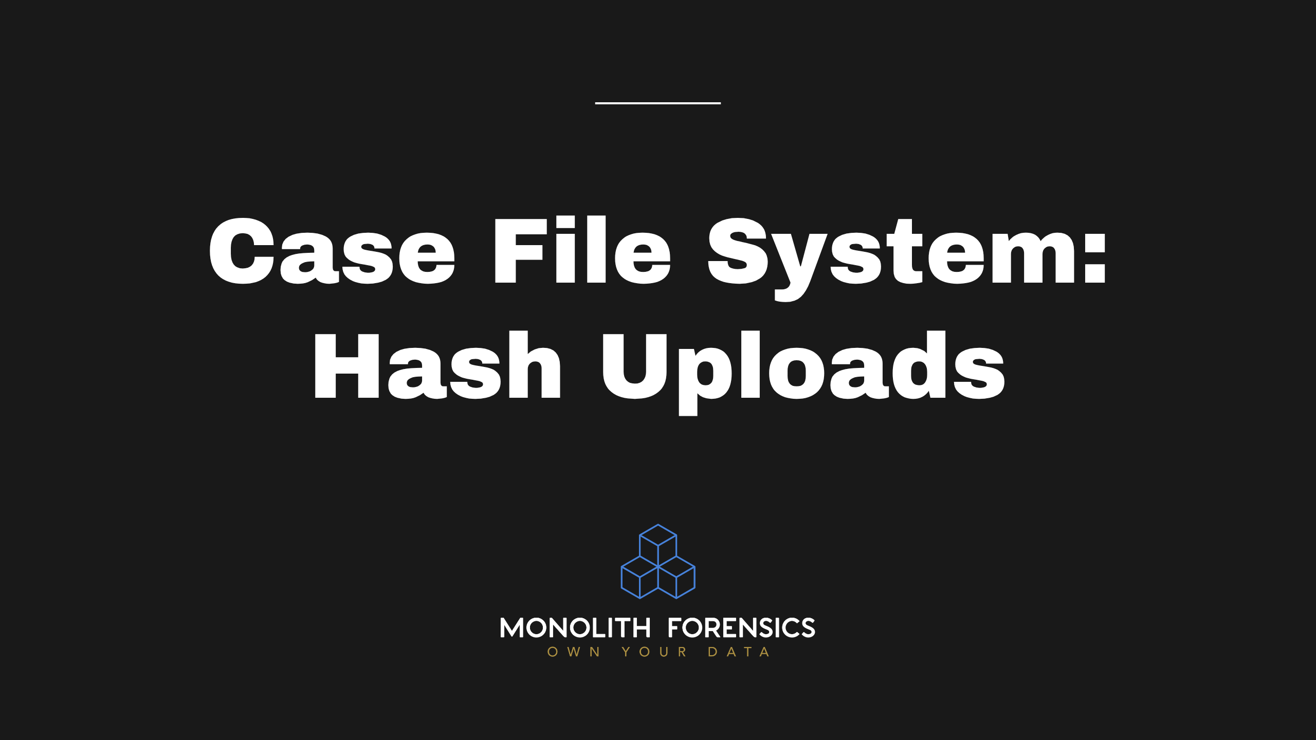 Hash Uploads in Monolith's Case File System