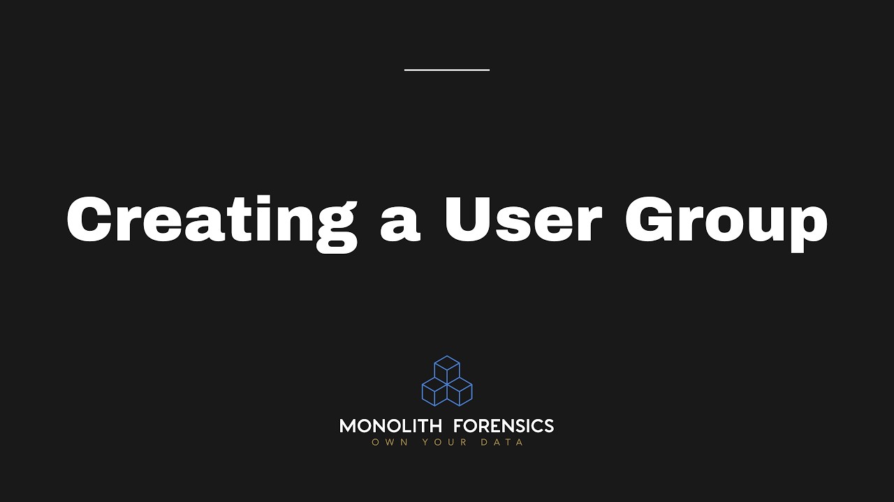 Creating a User Group in Monolith