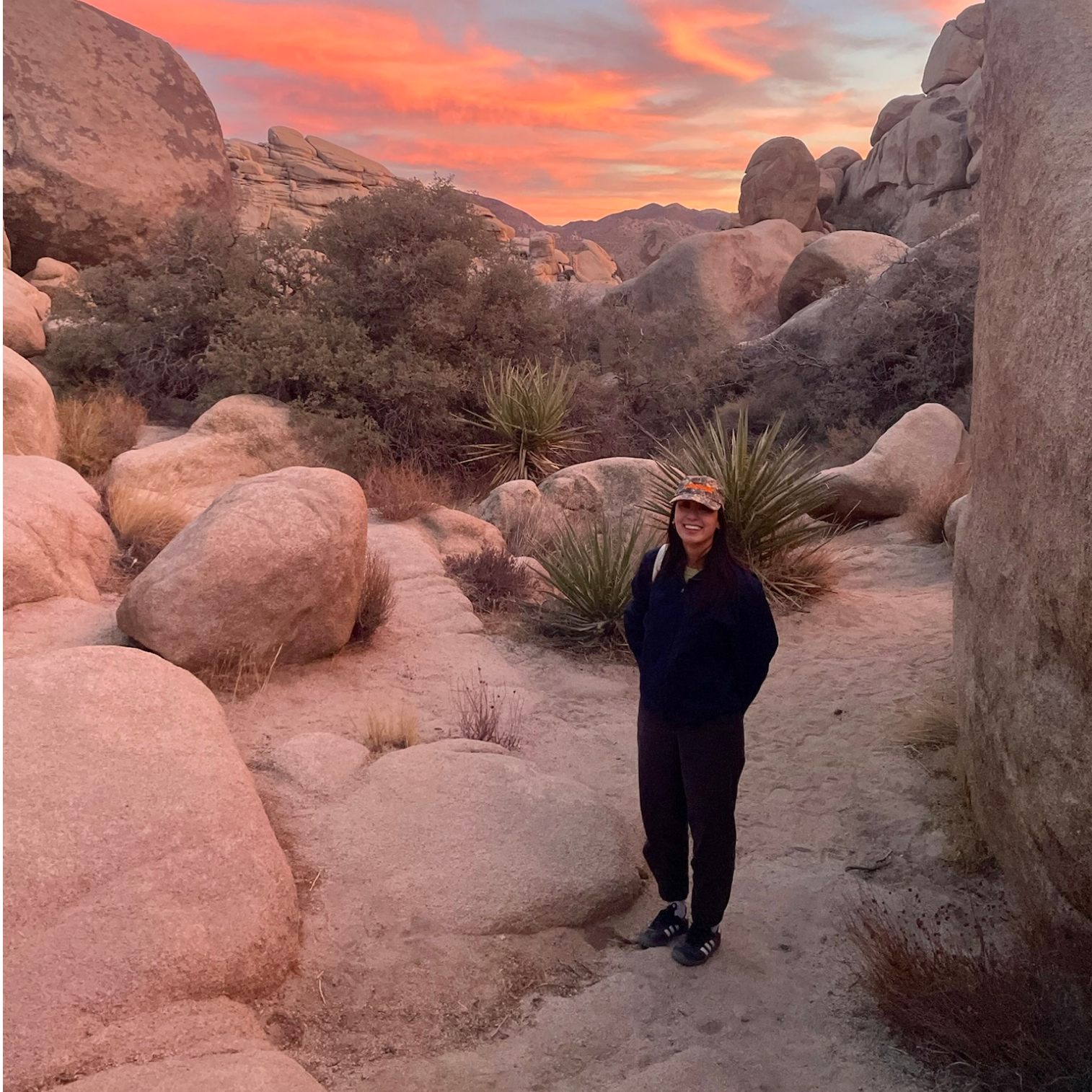 Photo of me in Joshua Tree National Park at sunset