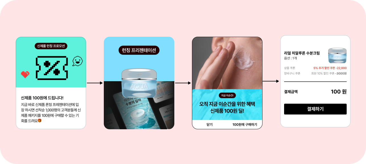 첫 구매 예시 - 100원 딜