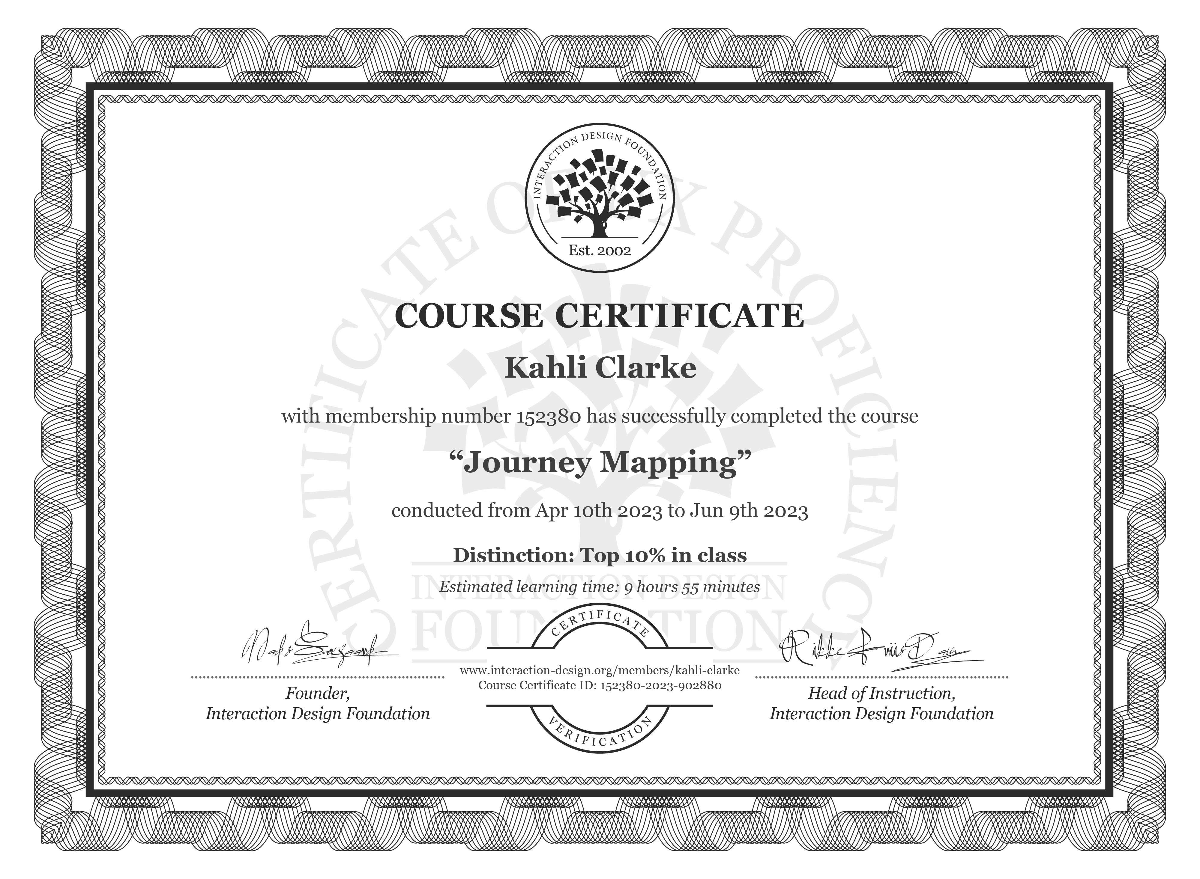 The Google UX Design Certificate issued by Coursera.