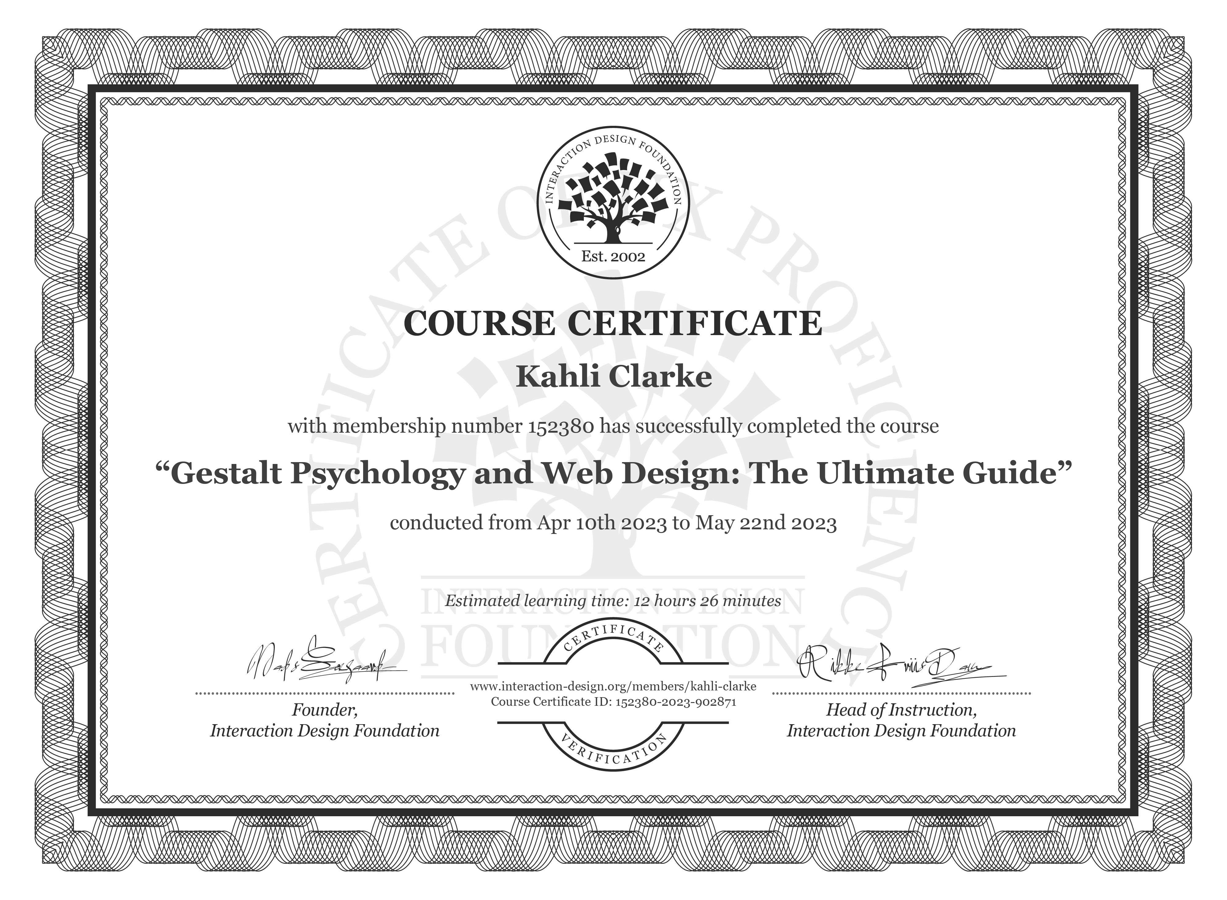 The Google UX Design Certificate issued by Coursera.