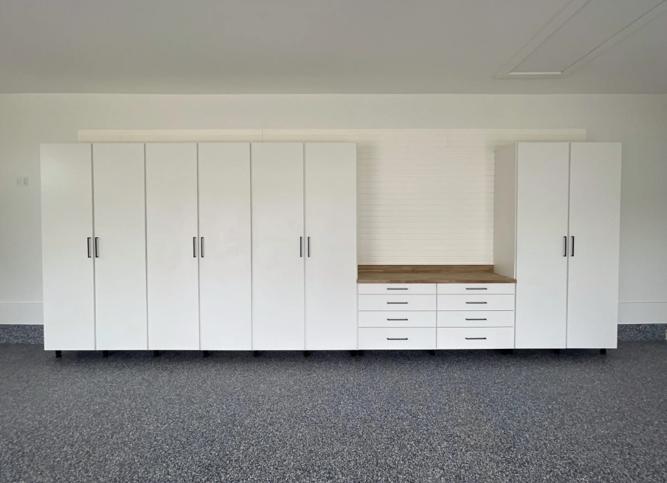 garage cabinets in white