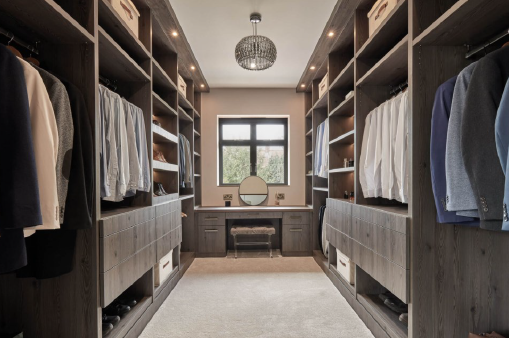 Mens closet shelving