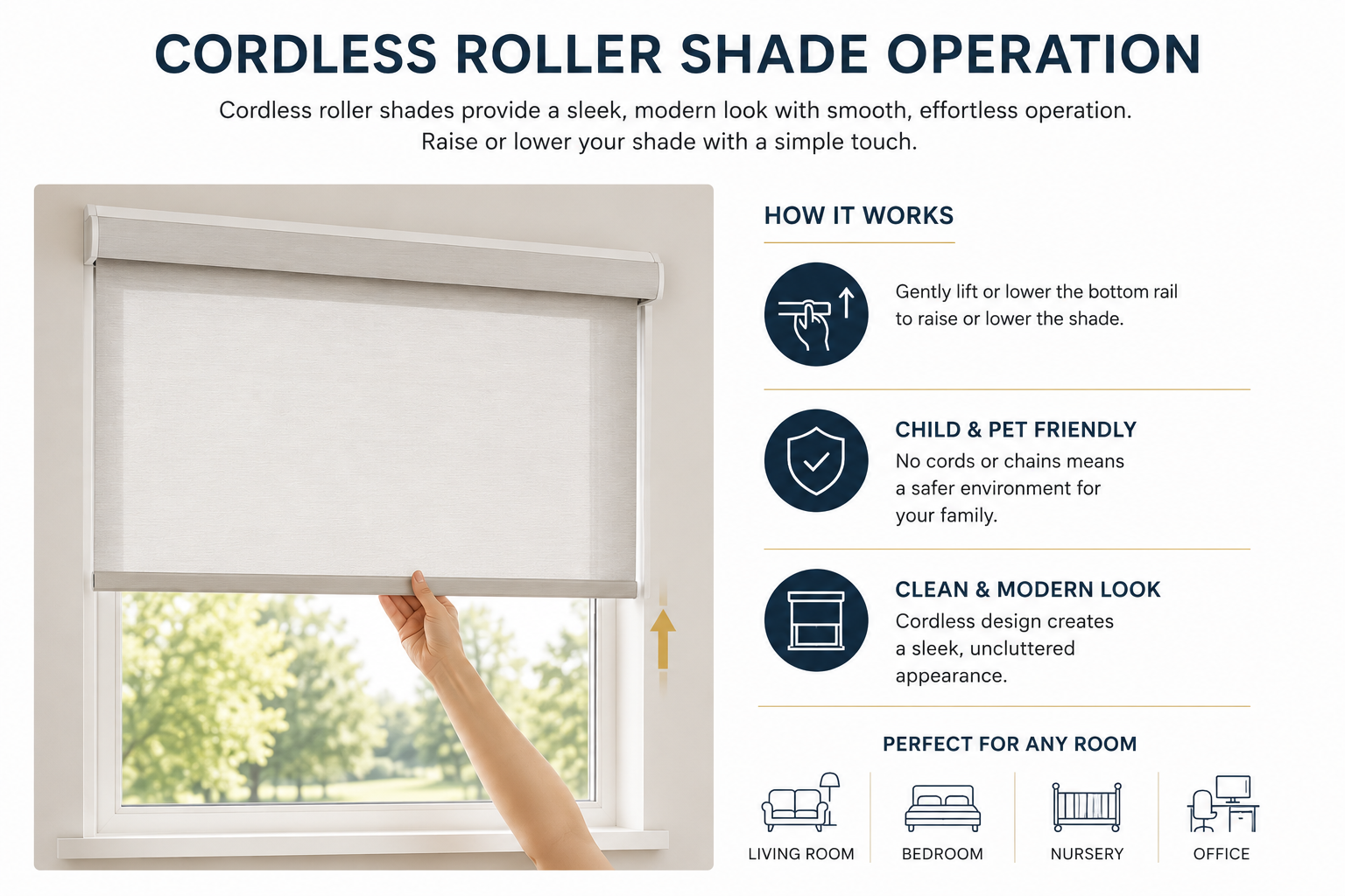 Cordless shade operation