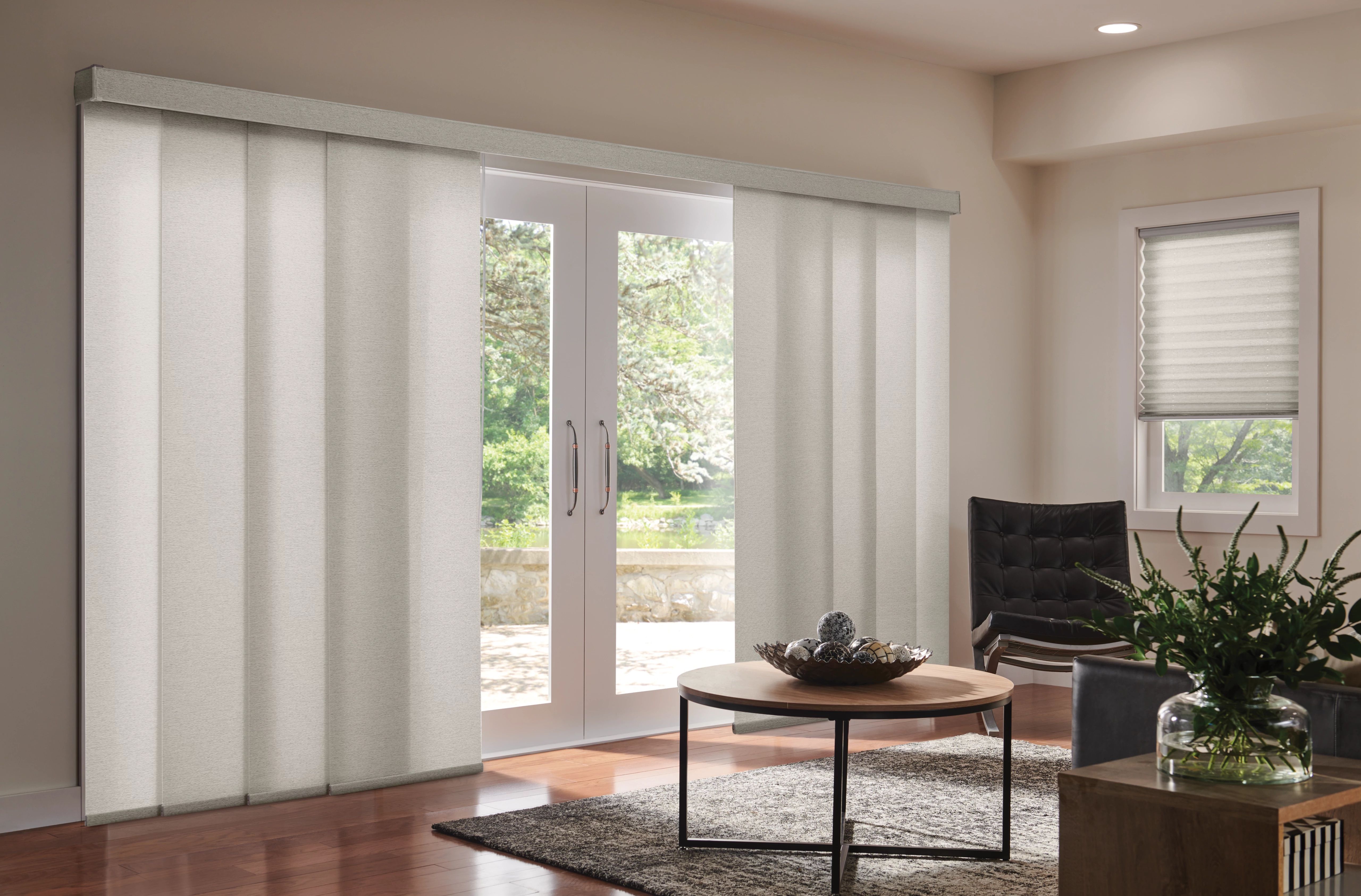 Custom vertical shades for wide windows and doors