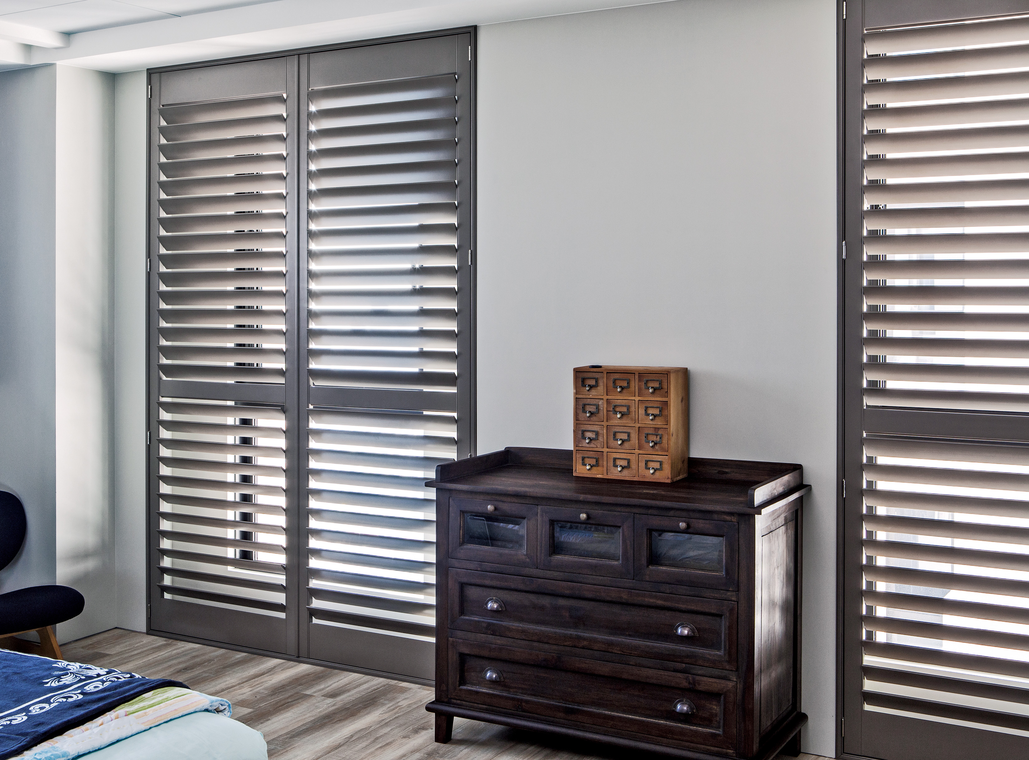 Custom hardwood shutters