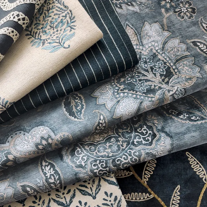 Embroidered decorative fabrics