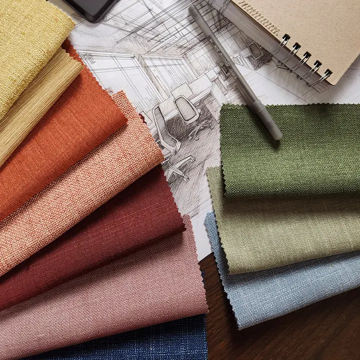 Solid drapery fabrics